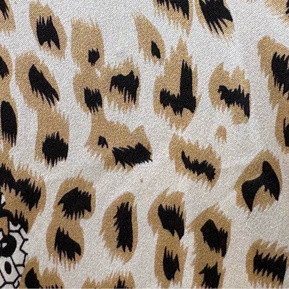 CAROLINE ROSE Vintage 100% Silk Long Tunic Blouse Top Shirt Leopard Snakeskin L - Picture 10 of 17